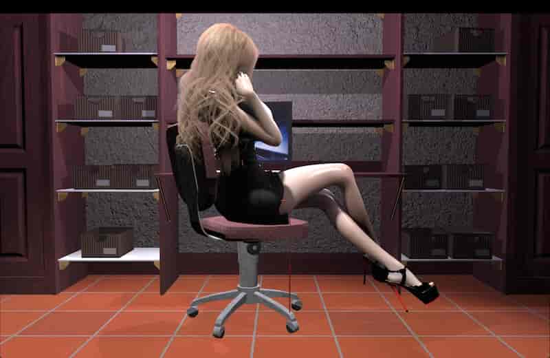 elkxiao 6月新作：After work 黑丝巨汝OL下班后的H私生活 [2.3G/3D/动态/VAM]